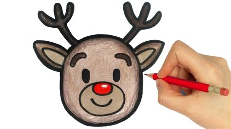How To Draw Reindeer Face Easy